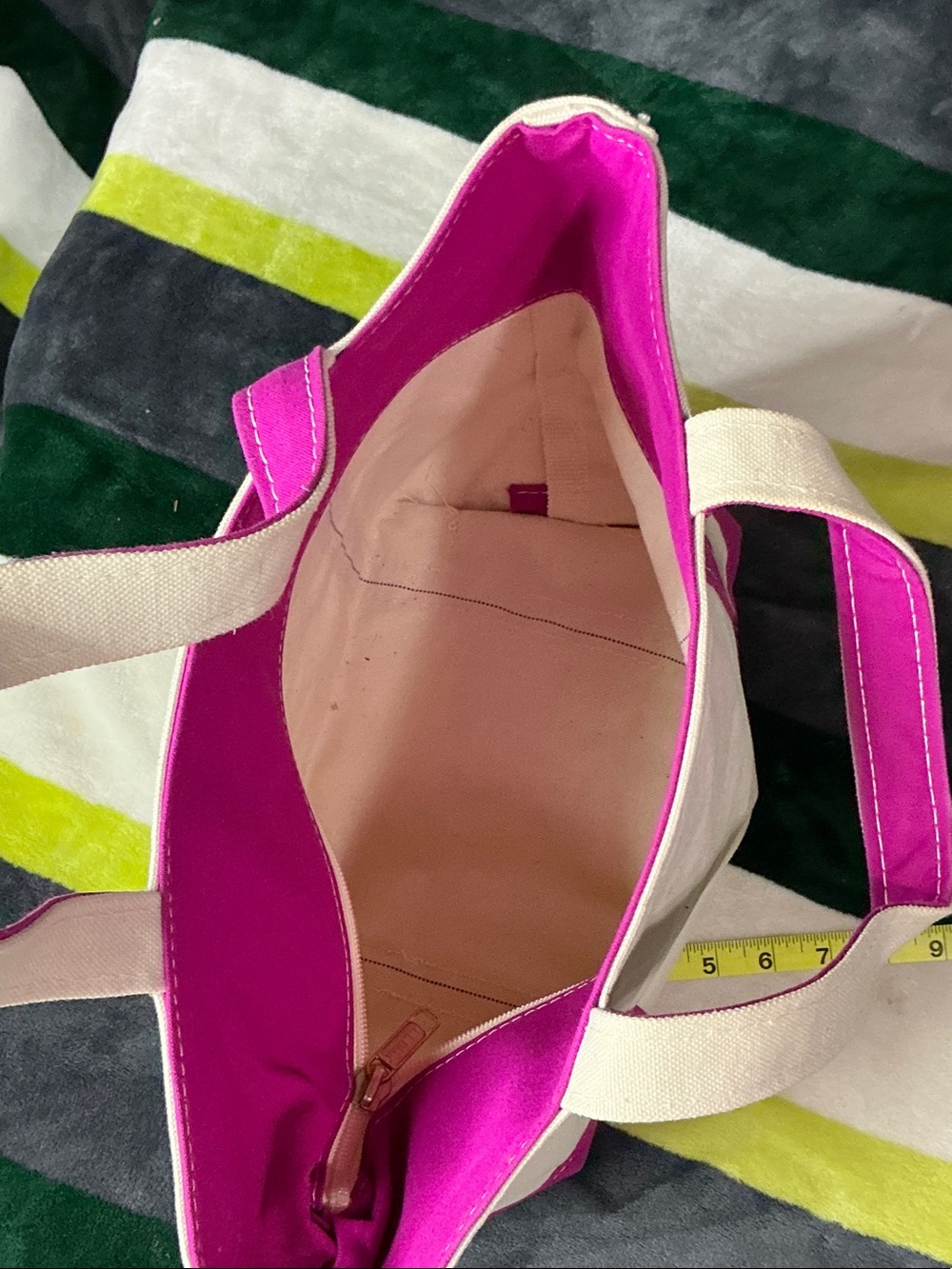 L.L. Bean Canvas Tote with Pink Trim - Picture 5 of 12